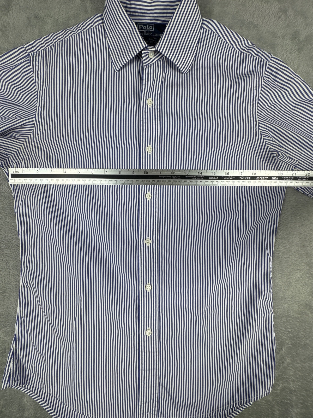 Polo by Ralph Lauren Blue and White Striped Shirt Size S
