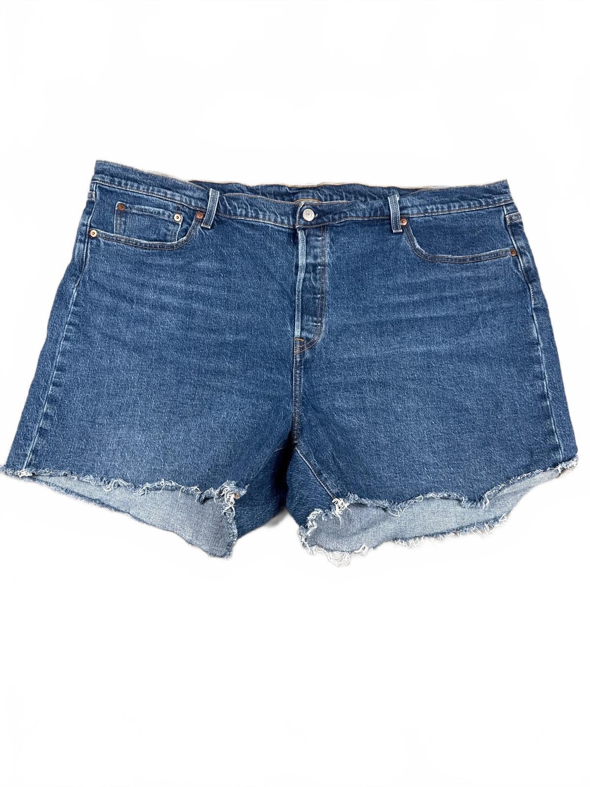 Levi's 501 Blue Denim Cutoff Shorts Size 24W - Approx UK 28