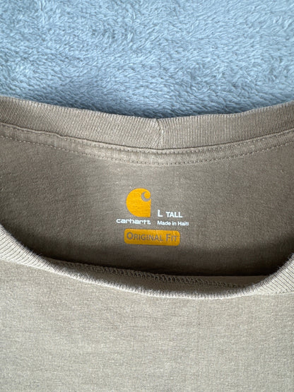 Carhartt Original Fit Tall Large Brown Pocket T-Shirt Large
