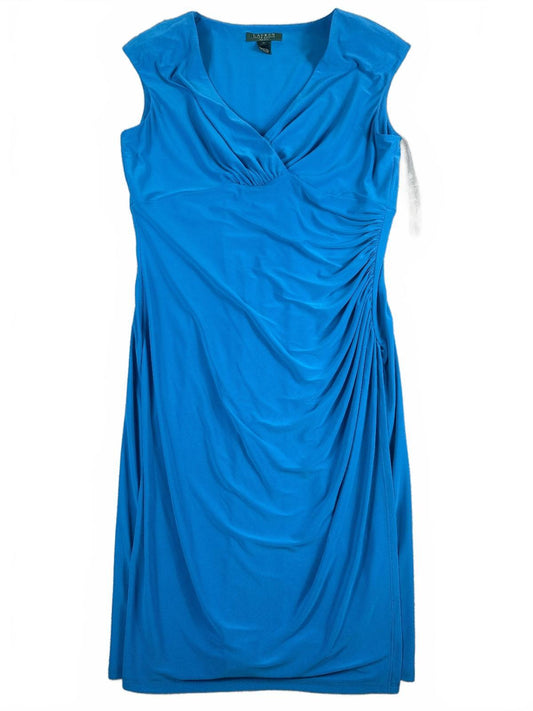 Lauren Ralph Lauren Blue Ruched Sheath Dress Size 12