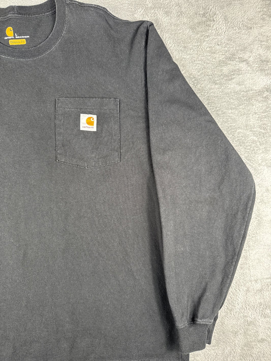 Carhartt Original Fit Long Sleeve Black Pocket T-Shirt SizeL