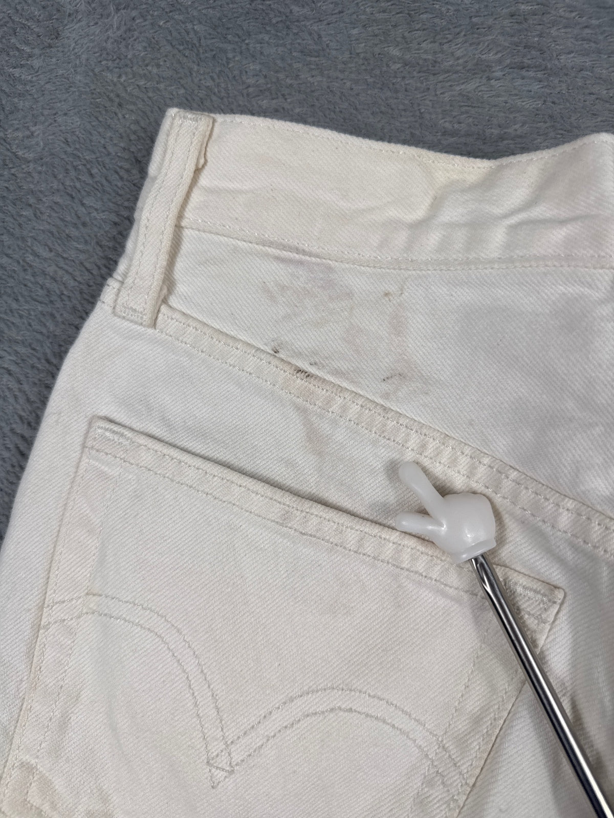Levi's 501 White Denim Shorts W24