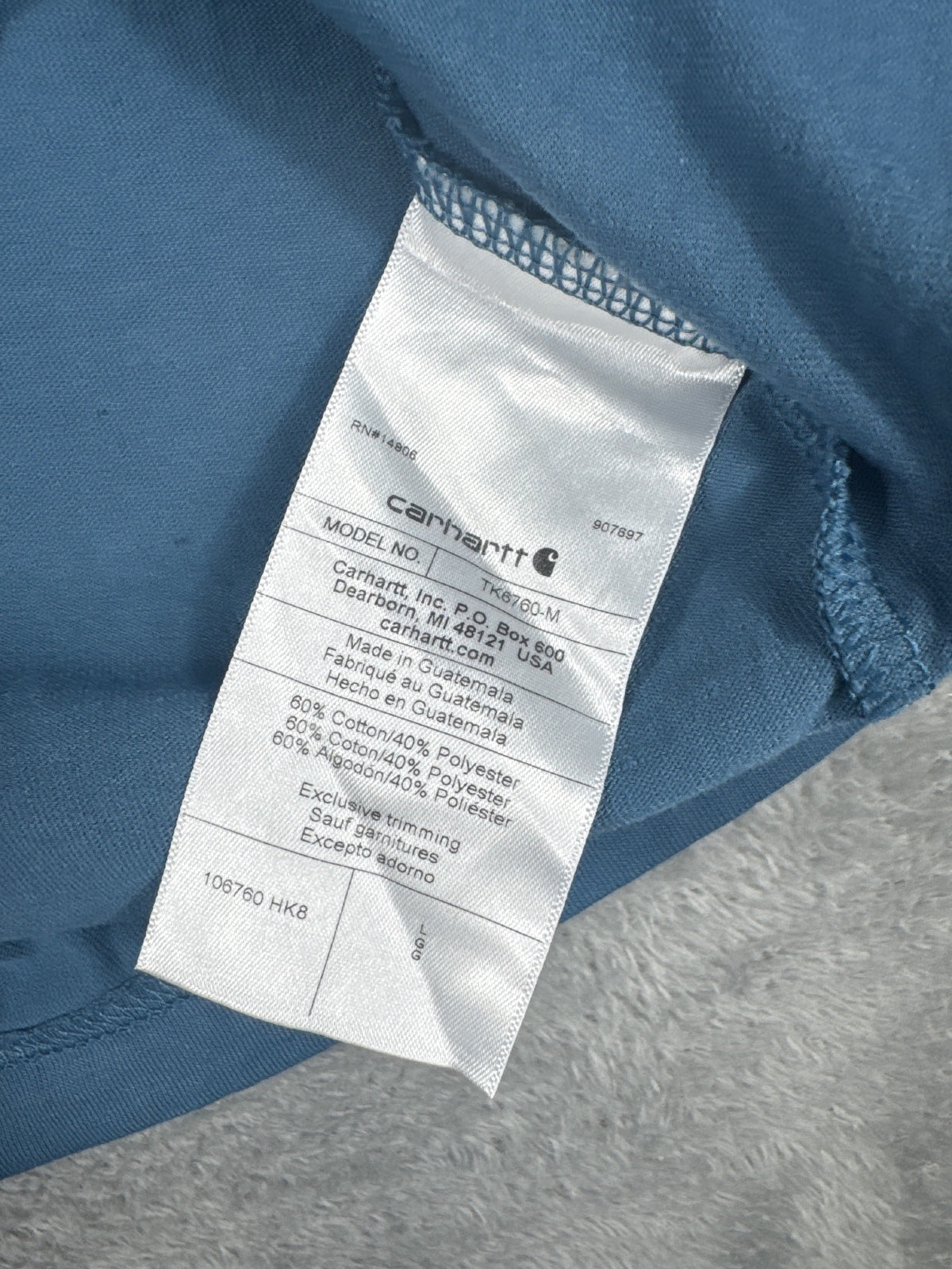Carhartt Relaxed Fit Blue Pocket T-Shirt Size L