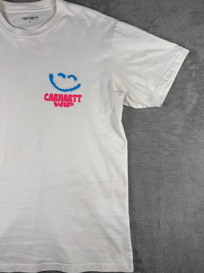 Carhartt WIP White Smiley Logo T-Shirt Large