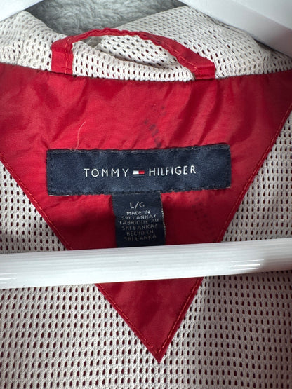 Tommy Hilfiger Red Hooded Windbreaker Jacket Size L