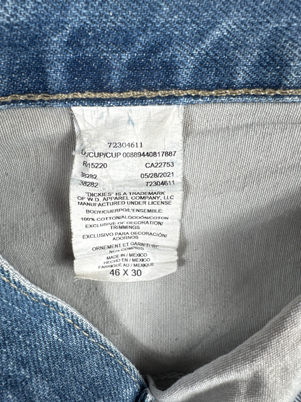 Dickies Blue Denim Carpenter Jeans W46 L30
