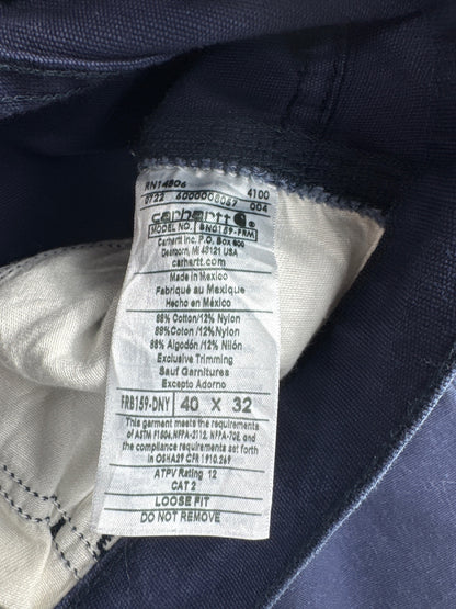 Carhartt FR Loose Fit Work Pants Navy Blue W40 L32