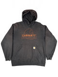 Carhartt Black Hoodie with Orange Logo Established 1889
