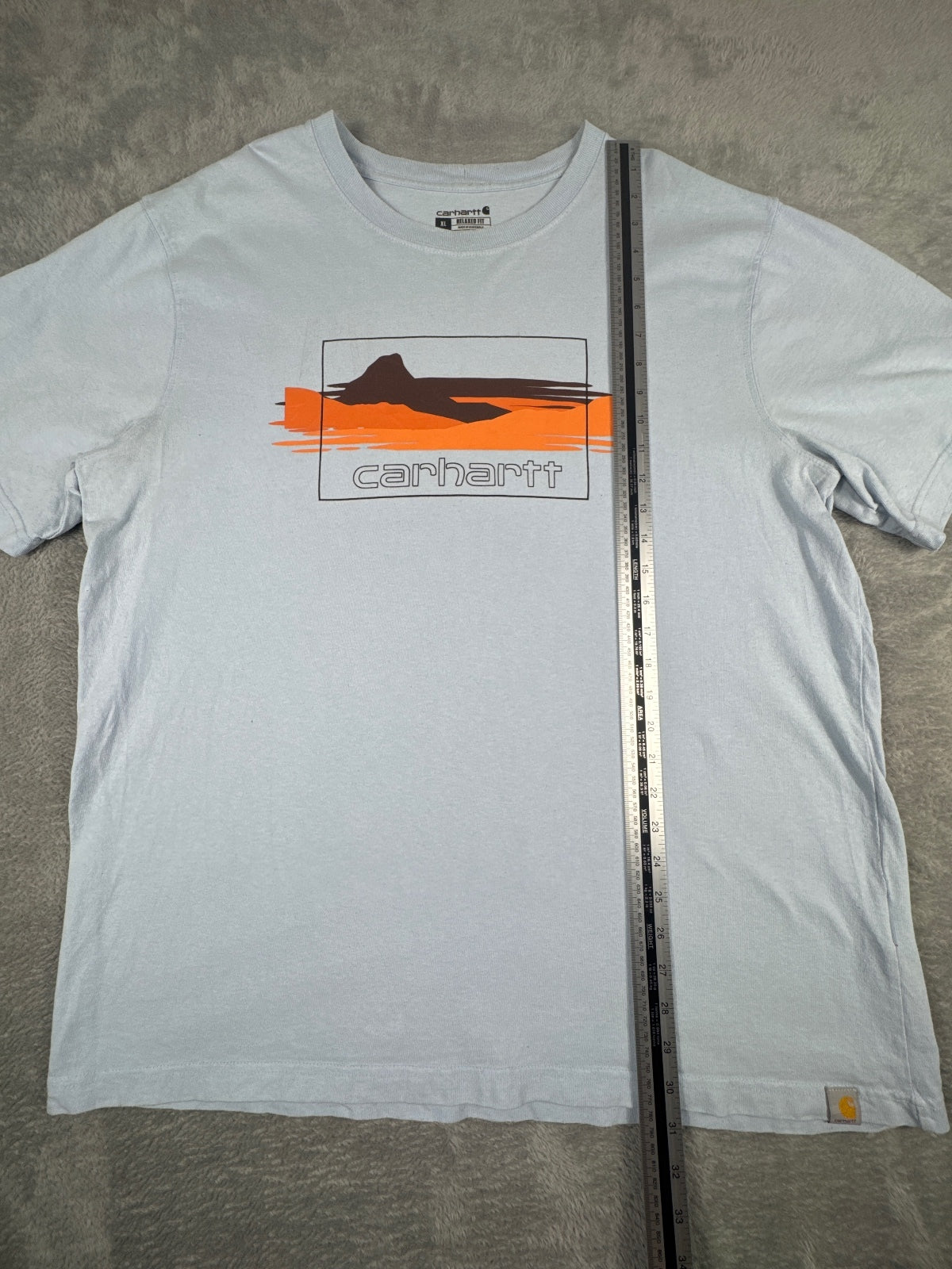 Carhartt Relaxed Fit Graphic T-Shirt in Light Blue Size XL