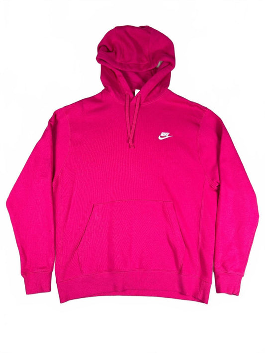Nike Pink Pullover Hoodie with Front Pocket and Drawstring L