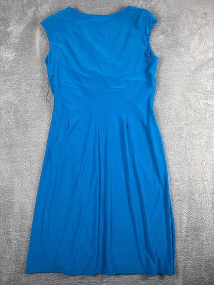 Lauren Ralph Lauren Blue Ruched Sheath Dress Size 12
