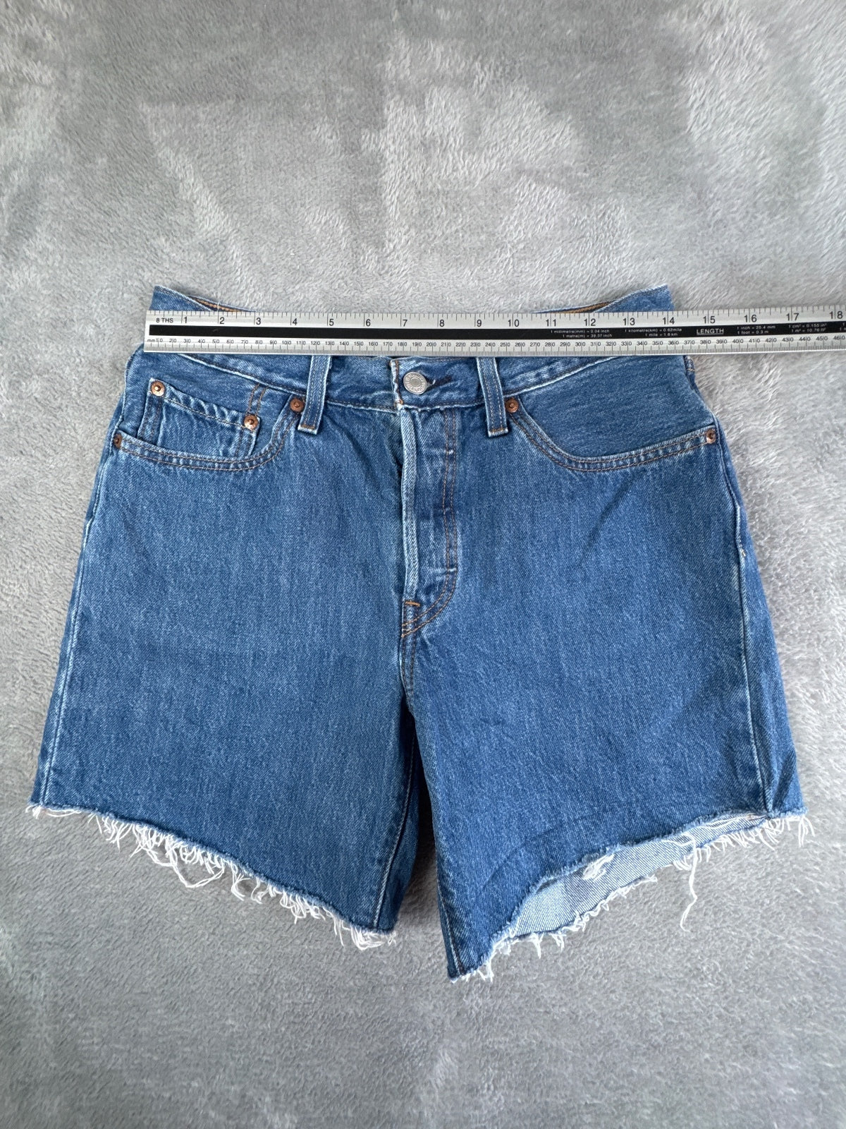 Levi's Premium Capital E 501 Blue Denim Cut-Off Shorts W27