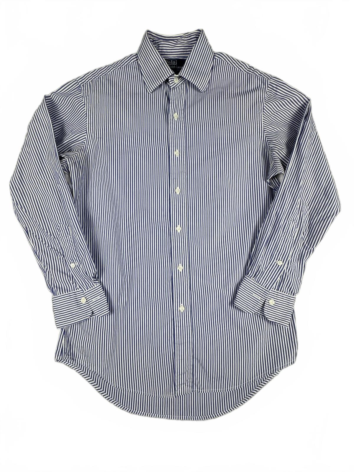 Polo by Ralph Lauren Blue and White Striped Shirt Size S