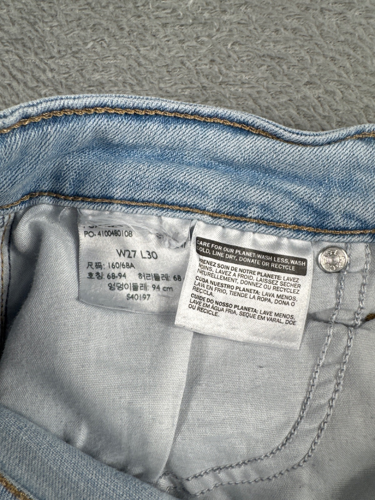 Levi's 721 High Rise Skinny Jeans Light Blue Denim W27 L30
