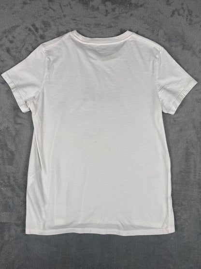 Vintage Levi's White with Brown Logo T-Shirt - Medium