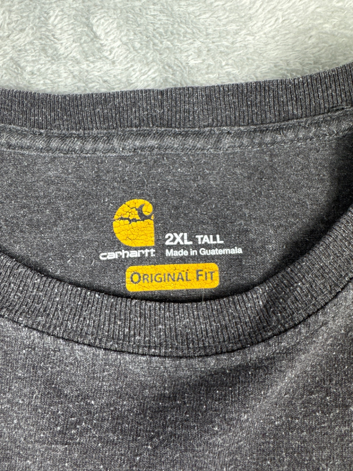 Carhartt Tall Original Fit Heather Black T-Shirt Size XXL