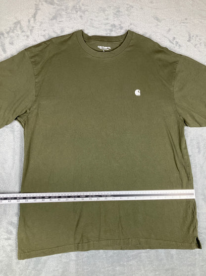 Carhartt WIP Olive Green Logo Vintage T-Shirt Size Large
