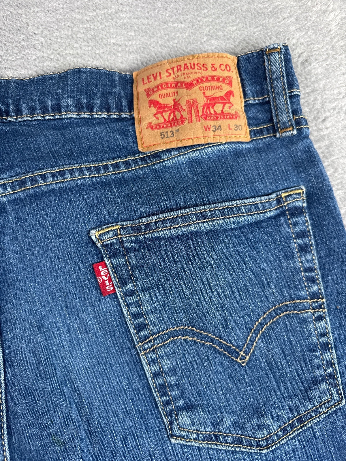 Levi's 513 Slim Straight Blue Denim Jeans W34 L30