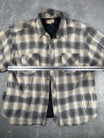 Levi's Quilted Lined Plaid Shirt Jacket Size XL