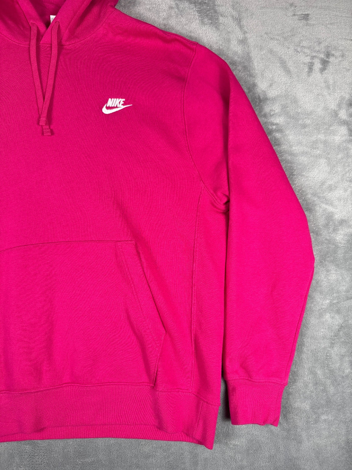 Nike Pink Pullover Hoodie with Front Pocket and Drawstring L