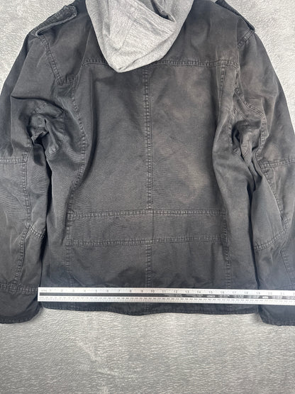 Levi's Black Casual Jacket with Grey Hooded Inner Layer - L