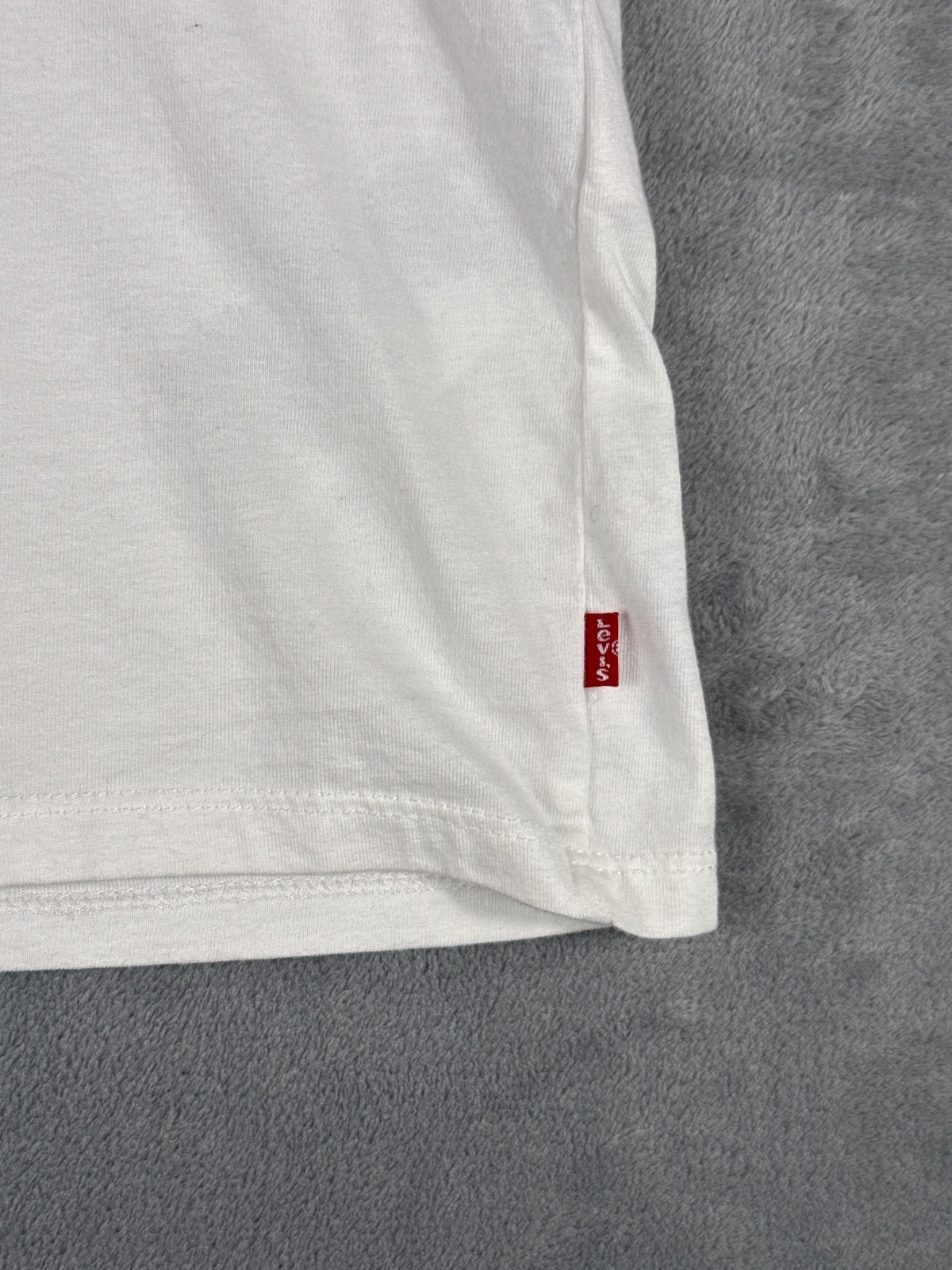 Vintage Levi's White with Brown Logo T-Shirt - Medium