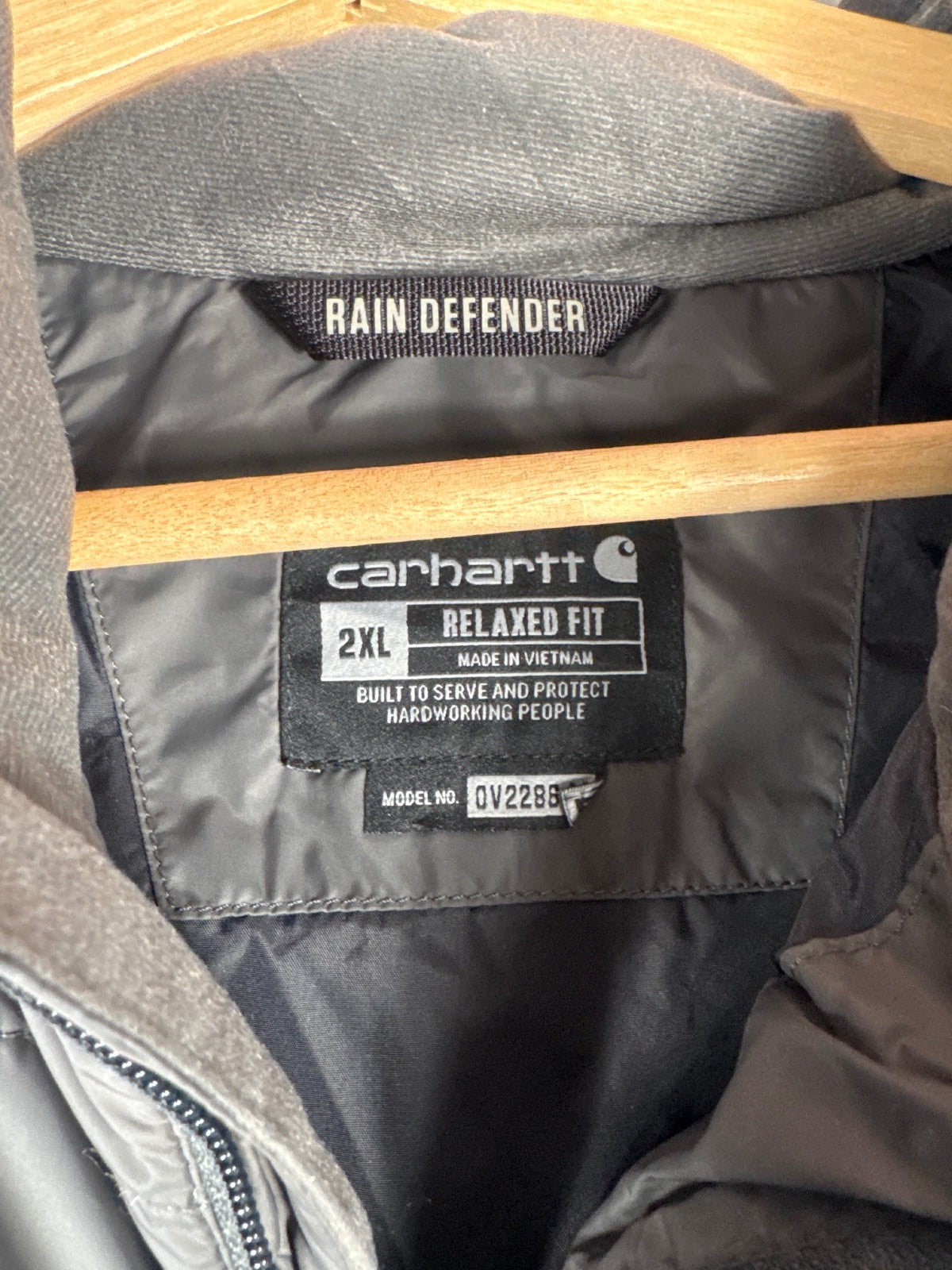 Carhartt Rain Defender 2XL Relaxed Fit Puffer Vest in Gray
