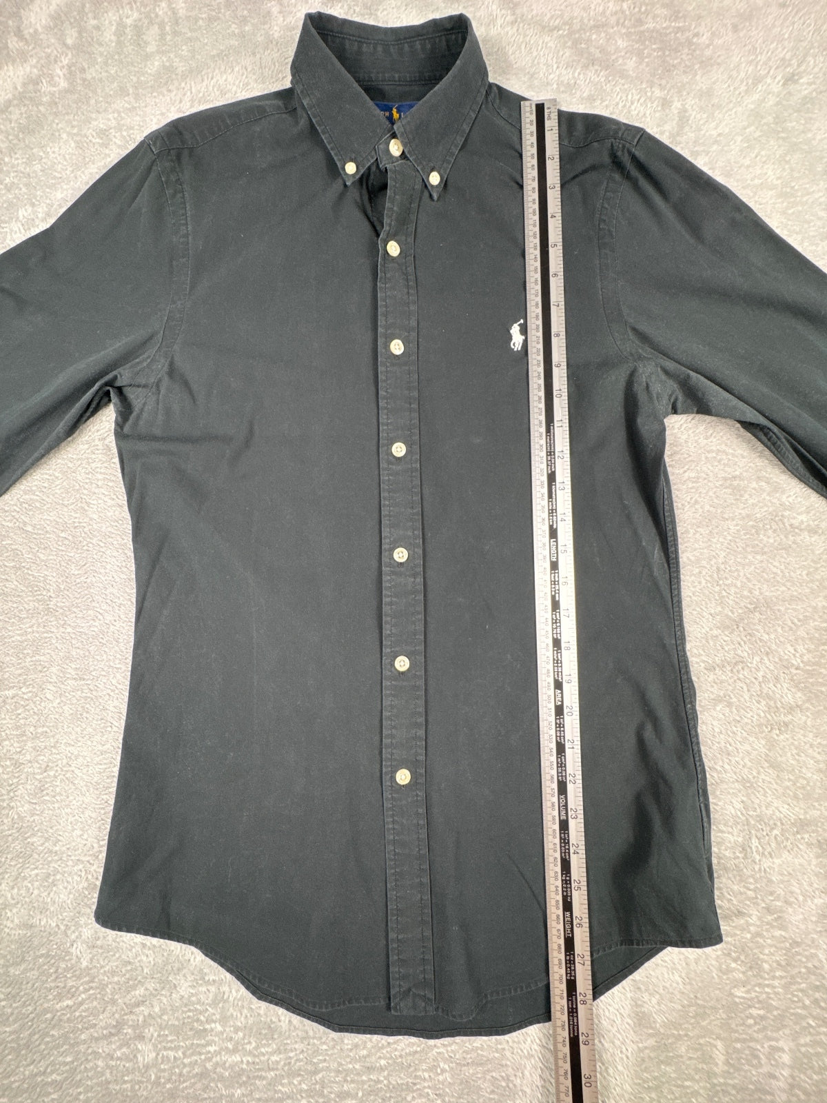 Ralph Lauren Slim Fit Black Button-Down Shirt Size S