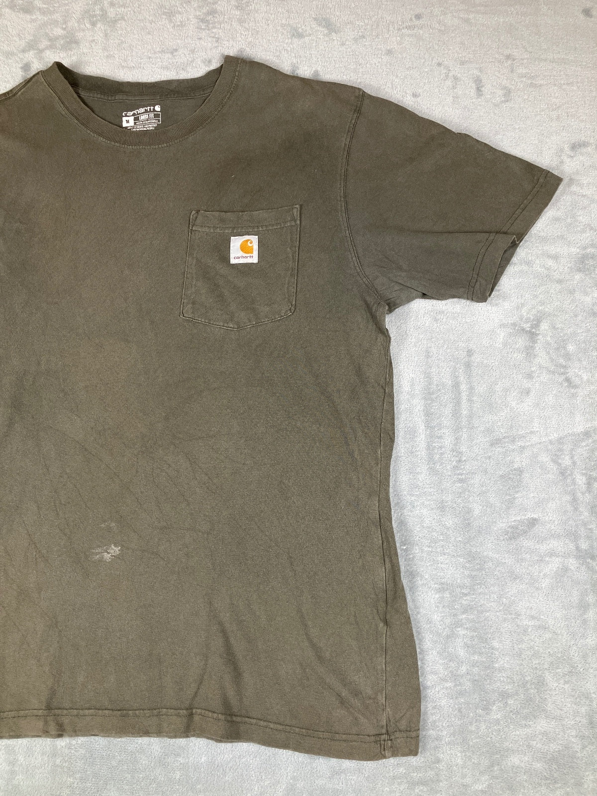 Carhartt Loose Fit Olive Green Pocket T-Shirt Size Medium