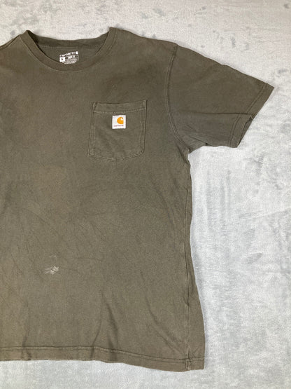 Carhartt Loose Fit Olive Green Pocket T-Shirt Size Medium