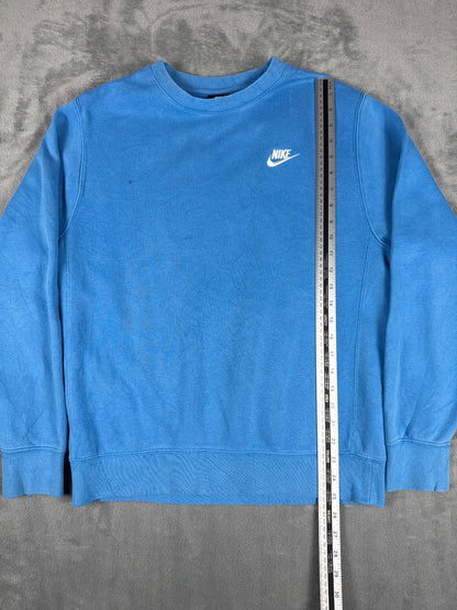 Nike Blue Crewneck Sweatshirt with White Logo, Size Small