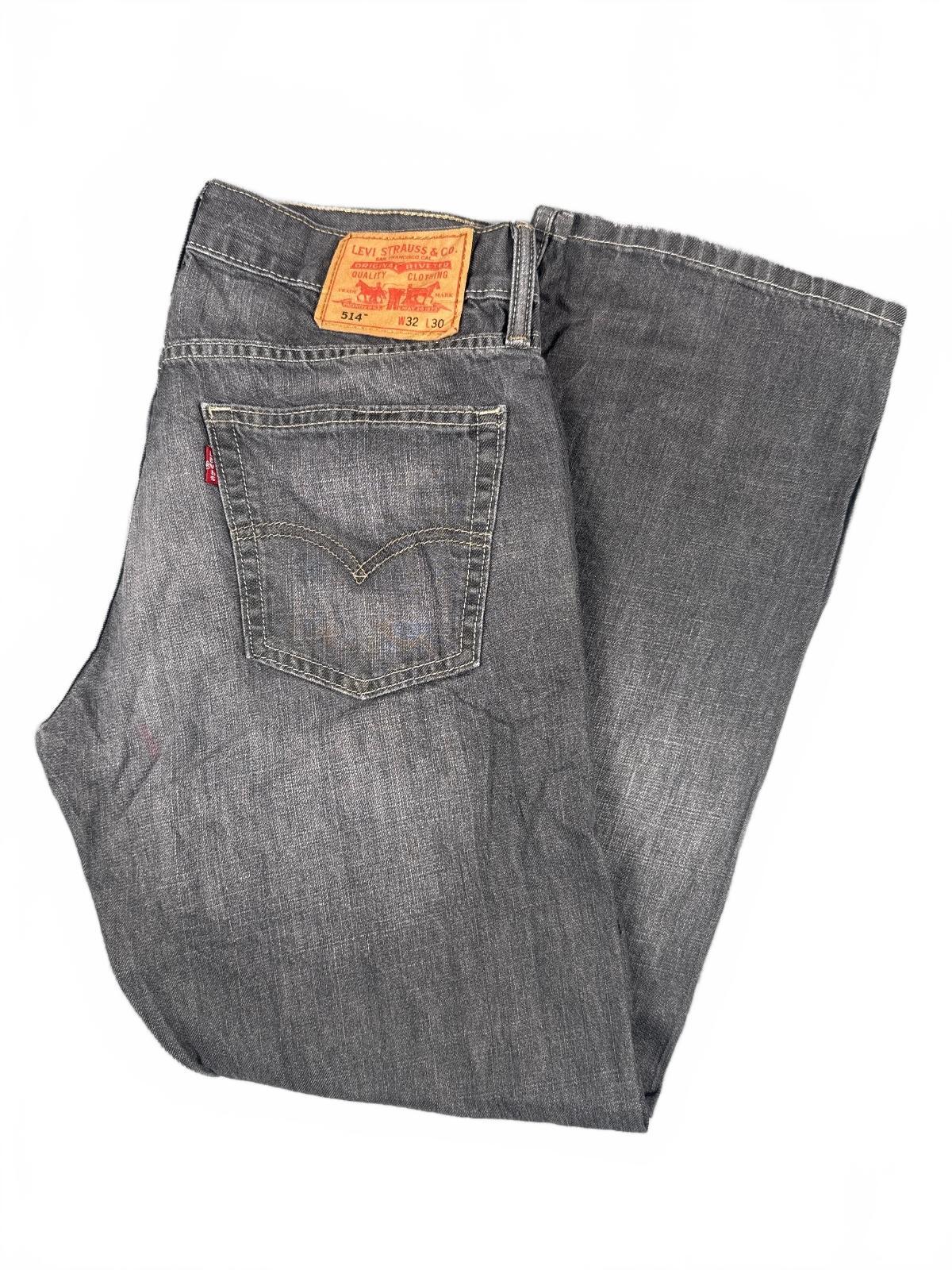 Levi's 514 Slim Straight Grey Denim Jeans Size 32x30