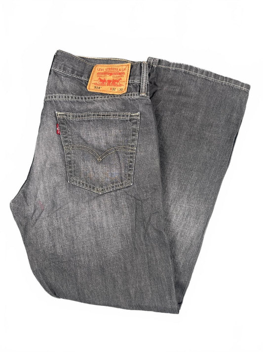 Levi's 514 Slim Straight Grey Denim Jeans Size 32x30