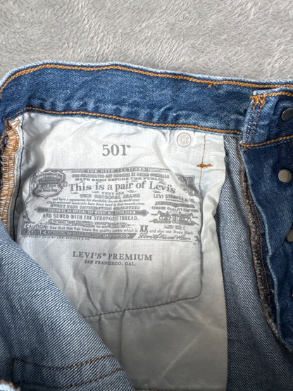 Levi's Premium Capital E 501 Blue Denim Cut-Off Shorts W27