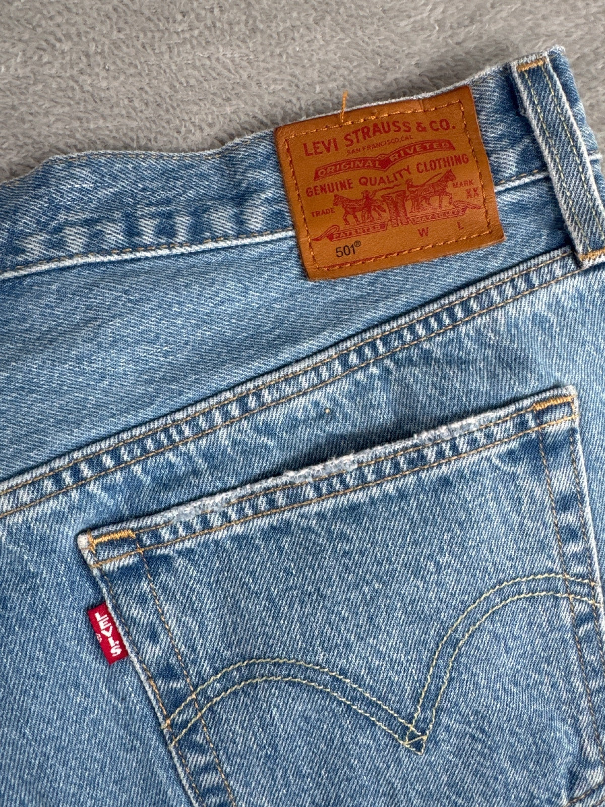 Levi's Premium Capital E 501 Light Blue Denim Shorts W32