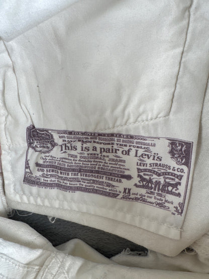 Levi's 501 White Denim Distressed Shorts W25