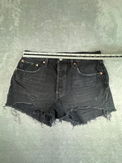 Levi's 501 Premium Capital E Black Denim Cutoff Shorts W31