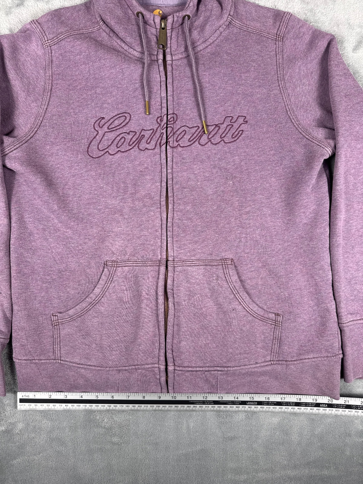 Carhartt Purple Zip-Up Hoodie Sweatshirt Size L