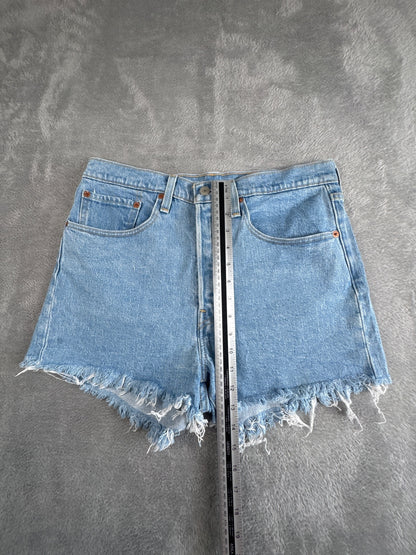 Levi's 501 Light Blue Denim Cutoff Shorts W30