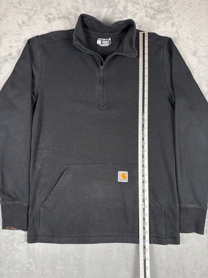 Carhartt Relaxed Fit Black Half-Zip Pullover Sweatshirt S