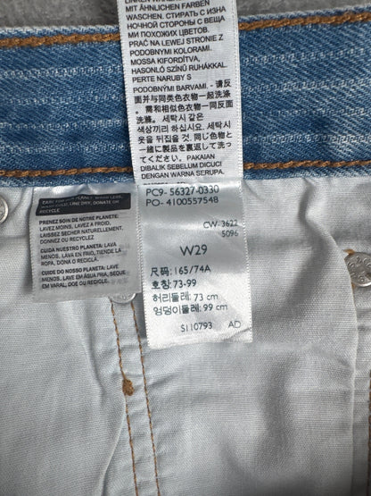 Levi's 501 Light Blue Denim Striped Cutoff Shorts W29