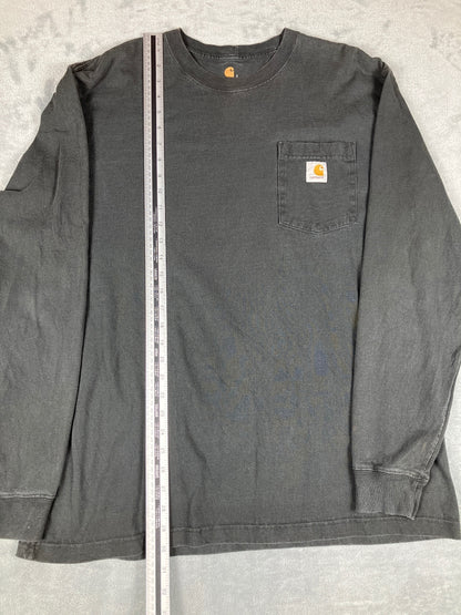 Carhartt Original Fit Long Sleeve Pocket T-Shirt in Black, L
