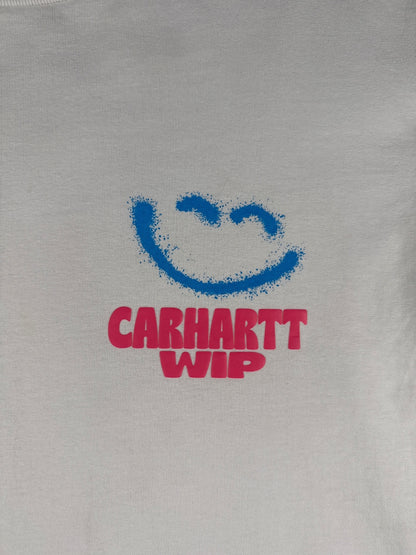 Carhartt WIP White Smiley Logo T-Shirt Large