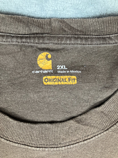 Carhartt Original Fit Brown Pocket T-Shirt Size 2XL