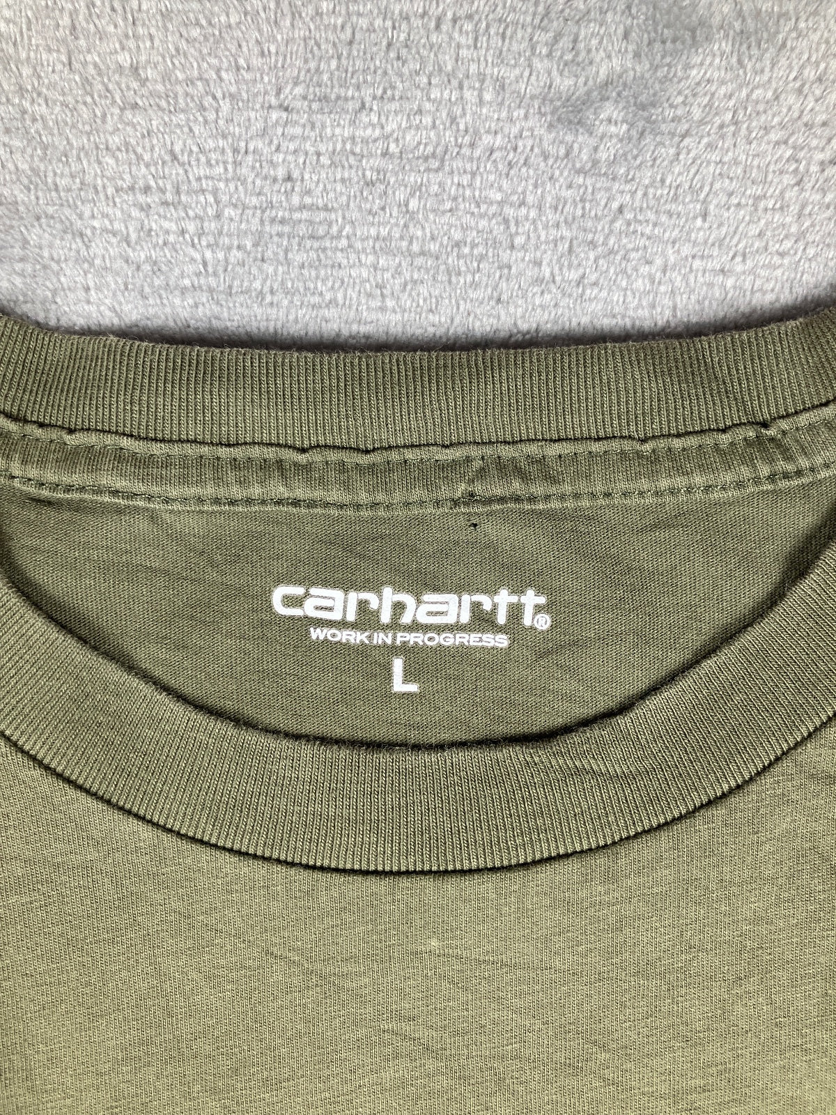 Carhartt WIP Olive Green Logo Vintage T-Shirt Size Large