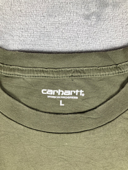 Carhartt WIP Olive Green Logo Vintage T-Shirt Size Large