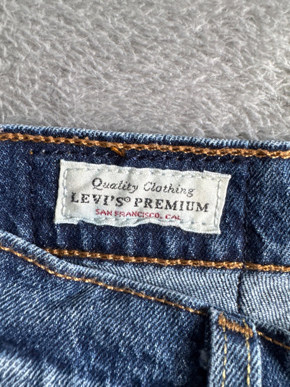 Levi's Premium Capital E 501 Blue Denim Cutoff Shorts W25