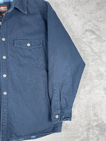 Levi's Navy Blue Cotton Button-Up Shirt Jacket with Fleece L