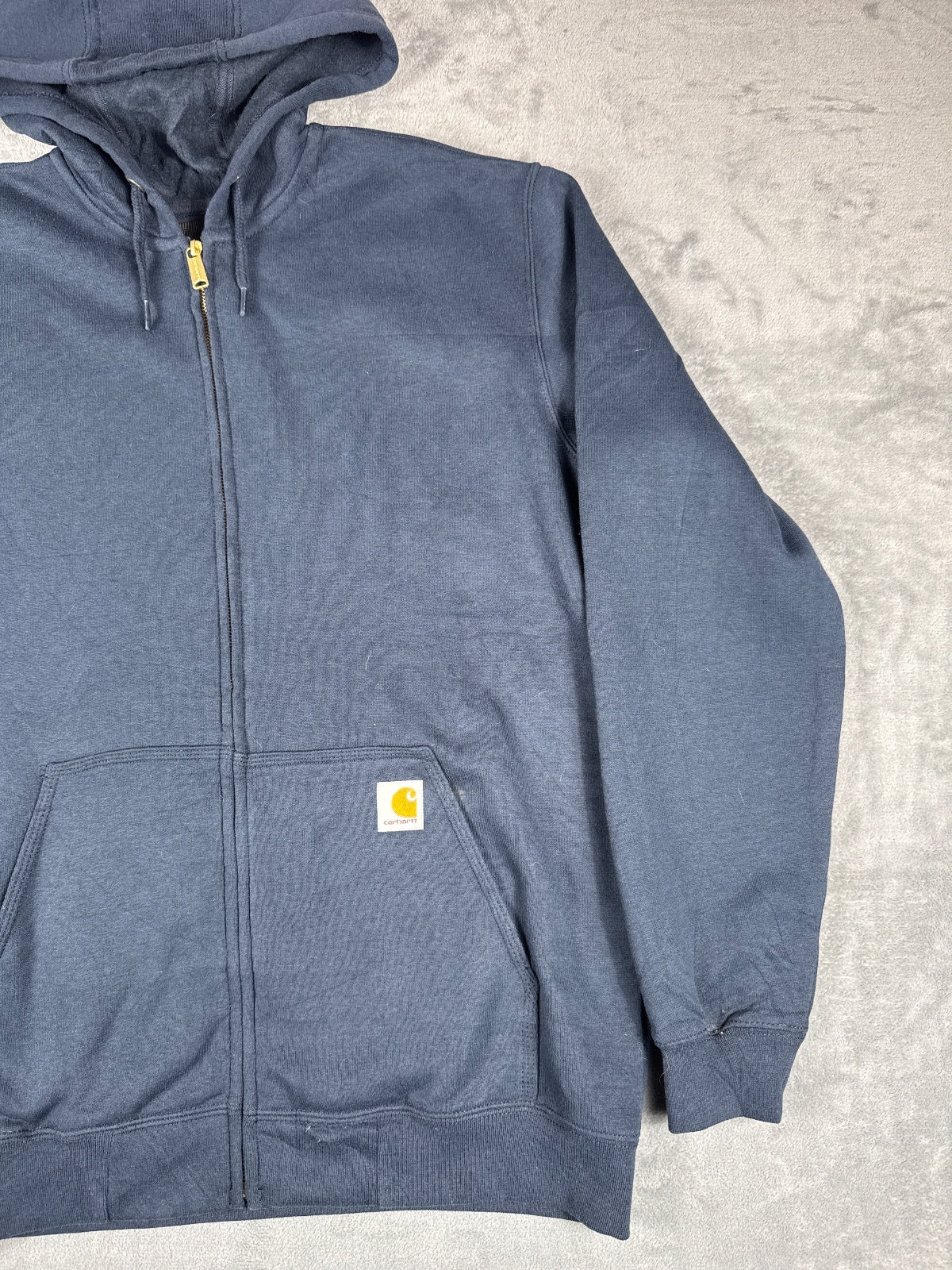 Carhartt Loose Fit Medium Navy Blue Zip-Up Hoodie Sweatshirt