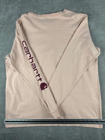 Carhartt XL Loose Fit Long Sleeve T-Shirt in Light Pink with